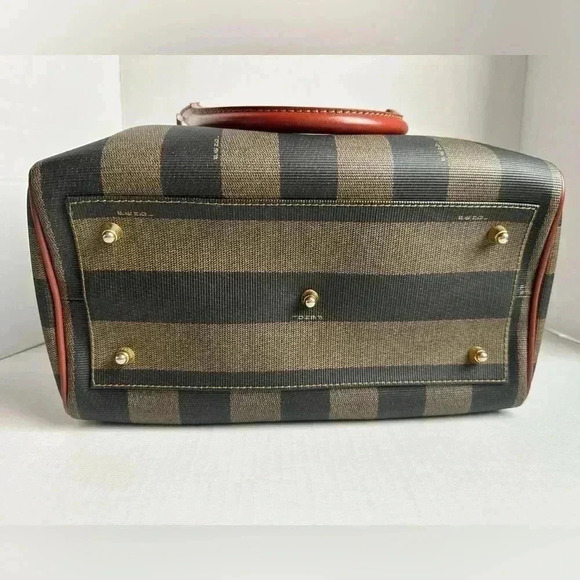 Authentic FENDI Pecan Top Handle Boston Bag Vintage handbag beautiful w/COA - Picture 8 of 17